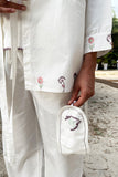 Okhai 'Sanctity' Pure Organic Cotton Hand Embroidered Night Suit