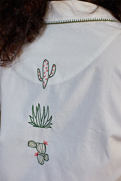 Okhai 'Summer' Pure Organic Cotton Hand Embroidered Night Suit
