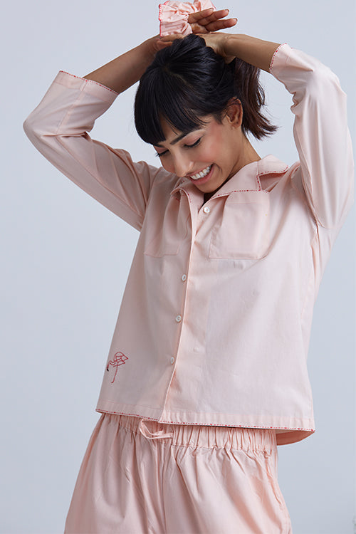 Okhai 'Lullaby' Hand Embroidered Cotton Night Suit Set