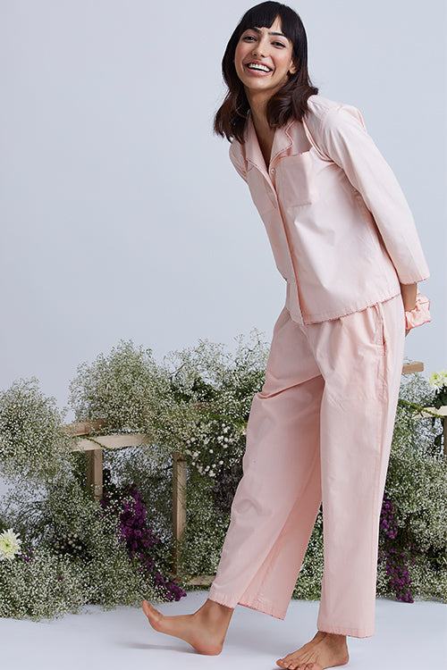 Okhai 'Lullaby' Hand Embroidered Cotton Night Suit Set