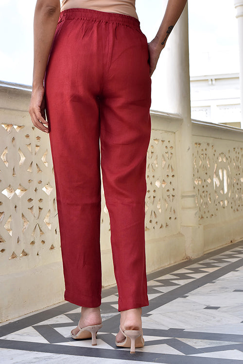 SAPONHARSH Regular Fit Women Red, Black Trousers - Buy SAPONHARSH Regular  Fit Women Red, Black Trousers Online at Best Prices in India | Flipkart.com