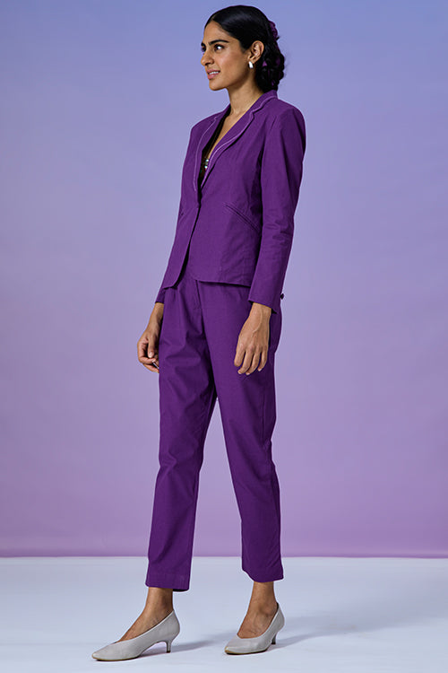 Buy Okhai Delightful Purple Pure Cotton Pants For Women Online
