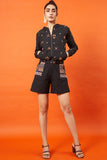 Okhai 'Arya' Pure Cotton Kutch Embroidered Shorts With Pockets