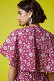 Okhai 'Roseate' Hand Block Printed Pure Cotton Dress