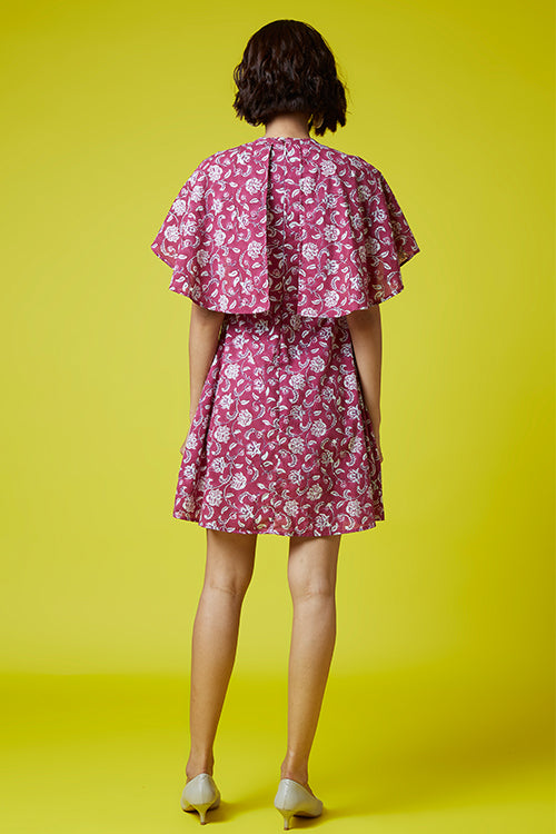 Okhai 'Roseate' Hand Block Printed Pure Cotton Dress