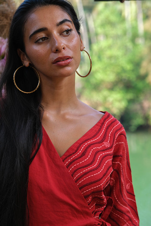 Okhai 'Red Sea' Pure Cotton Hand Embroidered Dress