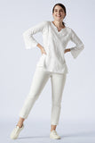 Reticent White Cotton Chikankari Top For Women Online