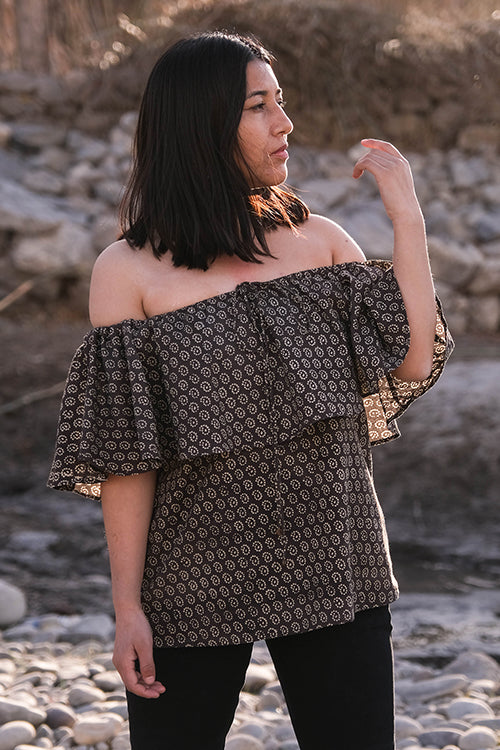 Okhai 'Breezy' Hand Block Printed Cotton Top