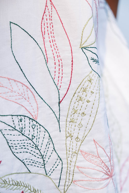 Okhai 'Primrose' Hand Embroidered Pure Cotton Top
