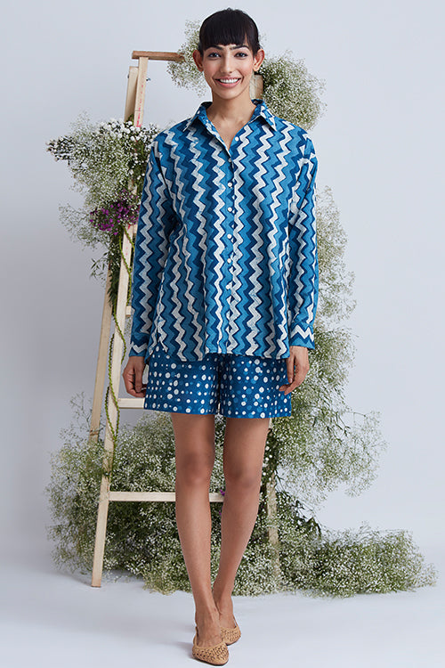 Okhai 'Moana' Hand Block Printed Pure Cotton Shirt