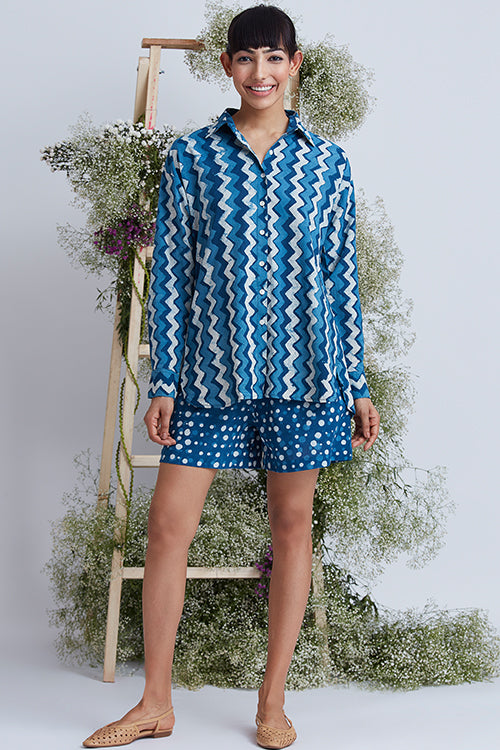 Okhai 'Moana' Hand Block Printed Pure Cotton Shirt