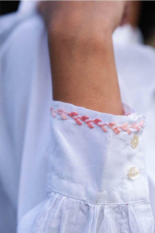 Okhai 'Vanilla Glee' Hand Embroidery Work Shirt