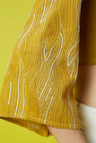 Okhai 'Maple Mustard' Mul Cotton Hand Embroidered Tie Top