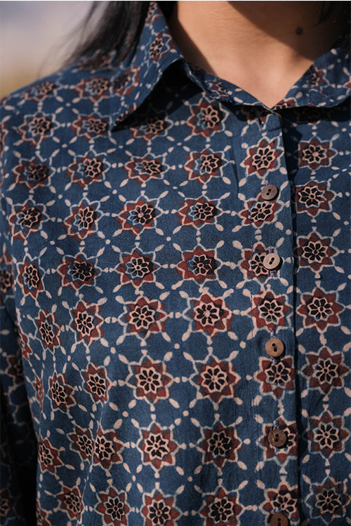 Okhai 'Storyteller' Pure Cotton Hand Block Printed Shirt