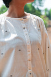 Okhai 'River Sky' Pure Cotton Handwoven Dobby Shirt