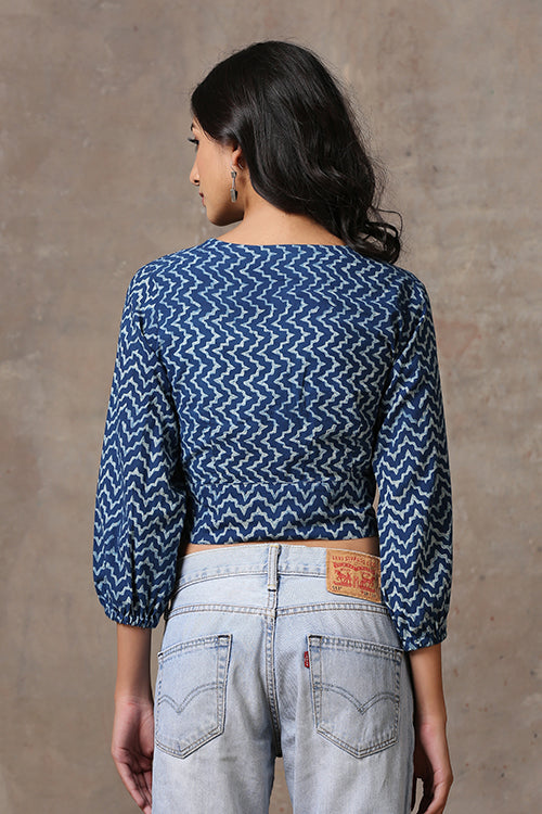 Okhai 'Riverine' Pure Cotton Hand Block Printed Top