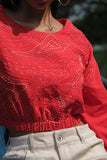 Okhai 'Barrier Reef' Pure Cotton Hand Embroidred Top
