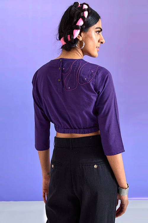 Okhai 'Empowered' Pure Cotton Hand Embroidered Mirror Work Top