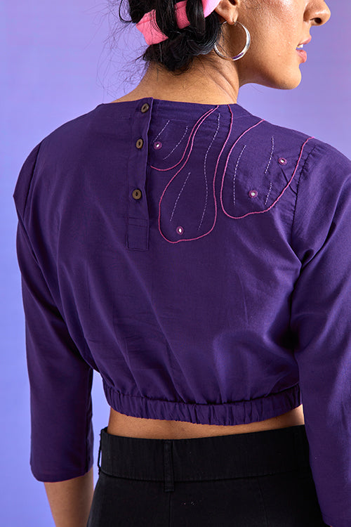Okhai 'Empowered' Pure Cotton Hand Embroidered Mirror Work Top
