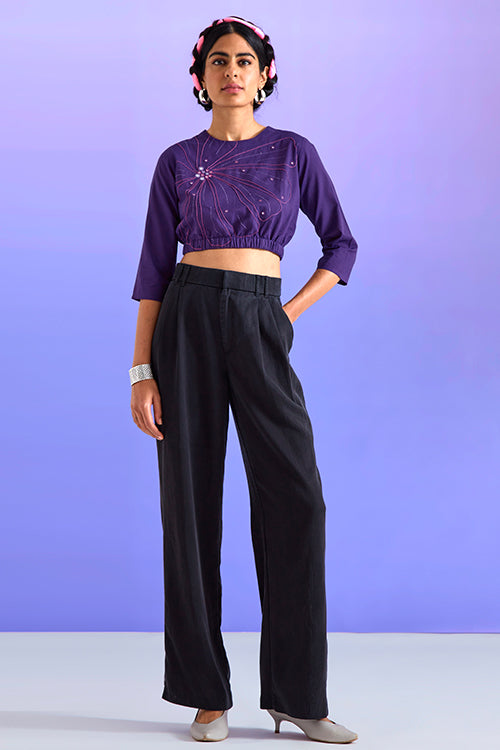 Okhai 'Empowered' Pure Cotton Hand Embroidered Mirror Work Top