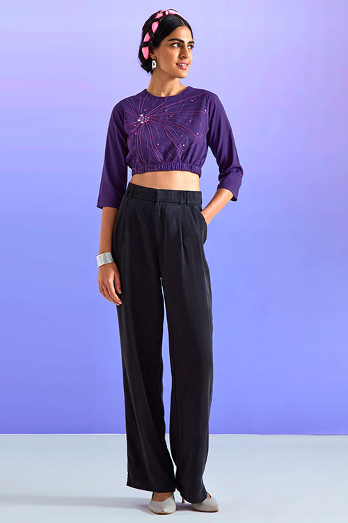 Okhai 'Empowered' Pure Cotton Hand Embroidered Mirror Work Top