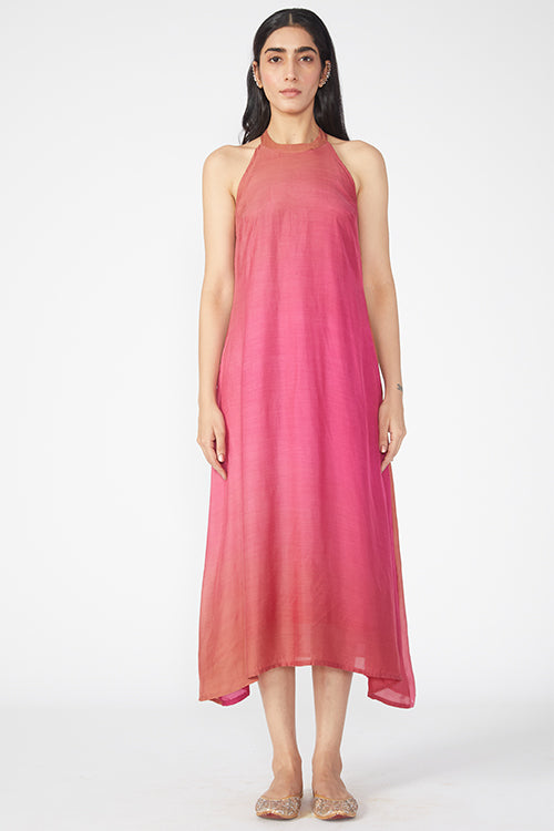 Okhai 'Rosa' Muslin Silk High Neck Sleeveless Dress
