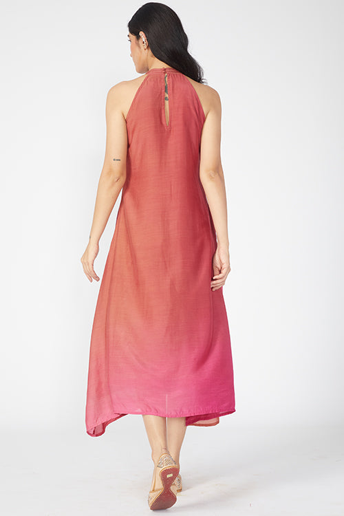 Okhai 'Rosa' Muslin Silk High Neck Sleeveless Dress