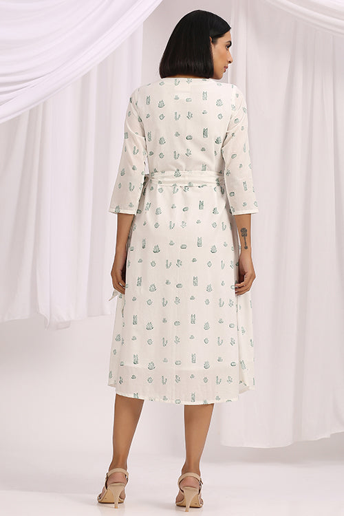 Okhai 'Floralicious' Mirror Work Cotton Wrap Dress