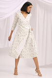 Okhai 'Floralicious' Mirror Work Cotton Wrap Dress