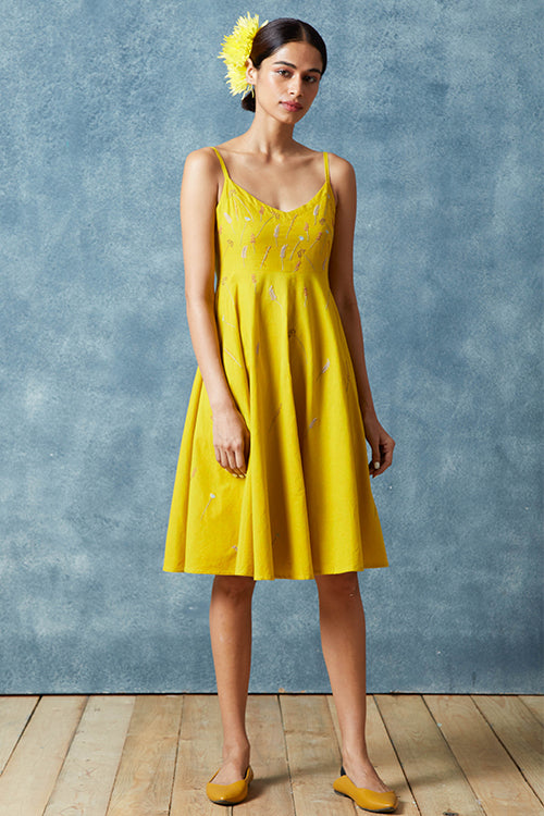 Okhai 'Summer Dance' Hand Embroidered Pure Cotton Dress