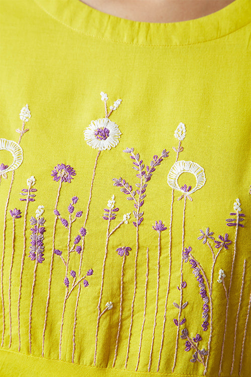 Okhai 'Amber' Hand Embroidered Pure Cotton Dress