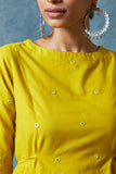 Okhai 'Golden Lover' Mirror Work Pure Cotton Dress