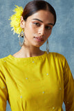 Okhai 'Golden Lover' Mirror Work Pure Cotton Dress