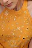 Okhai 'Star Lily' Pure Cotton Hand Embroidered Mirror Work Dress