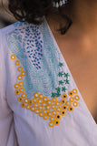 Okhai 'Pool' Pure Cotton Hand Embroidered Mirror Work Wrap Dress