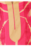 Beige-Pink Clamps Shibori Cotton Short Top