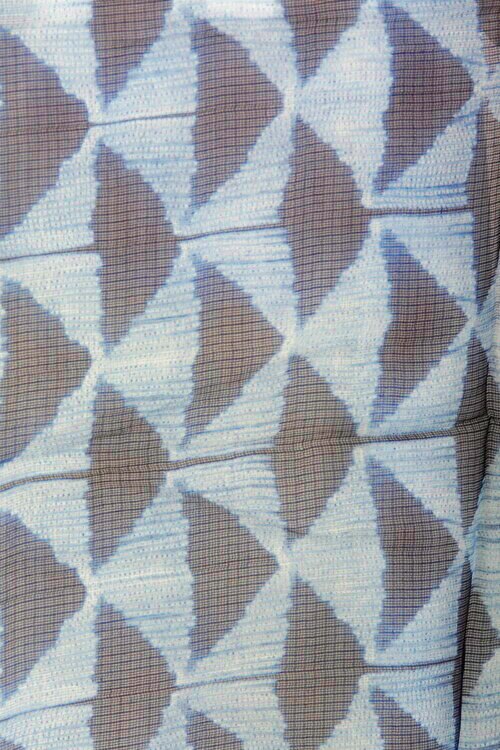 Mura Shibori Handcrafted Classic Indigo Silk Kota Dupatta