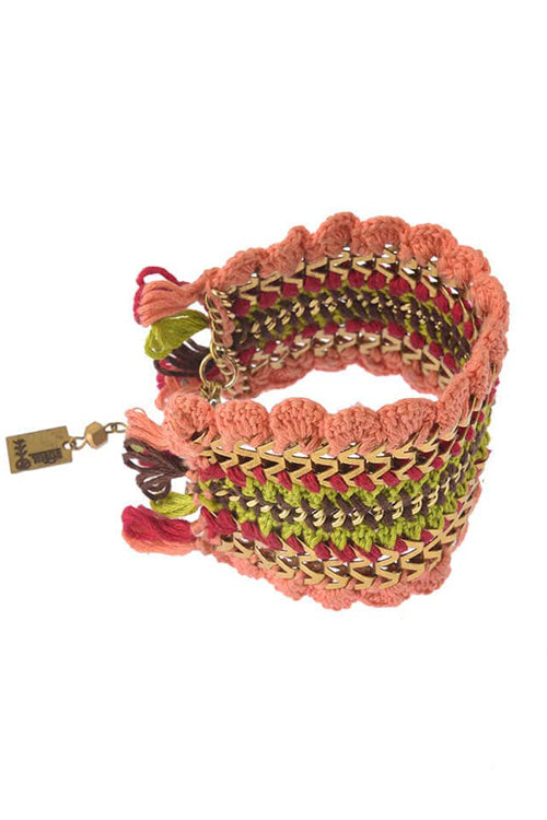 Mayabazaar 'Scalloped'  Nomad Silk Crochet Bracelet -3