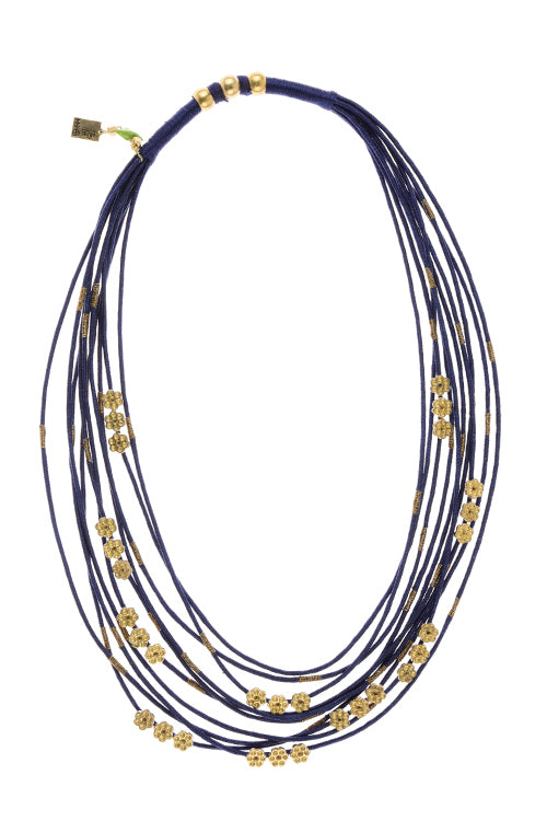 Mayabazaar 'Statement' Handkwrapped Waves of Anemone necklace