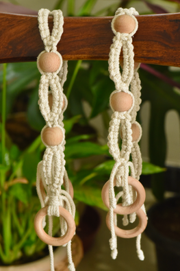 Indian Yards ‘Chain’ Macrame Cotton Set Of 2 Offwhite Curtain Ties