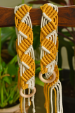 Indian Yards ‘Zig Zag’ Macrame Cotton Set Of 2 Yellow Curtain Ties