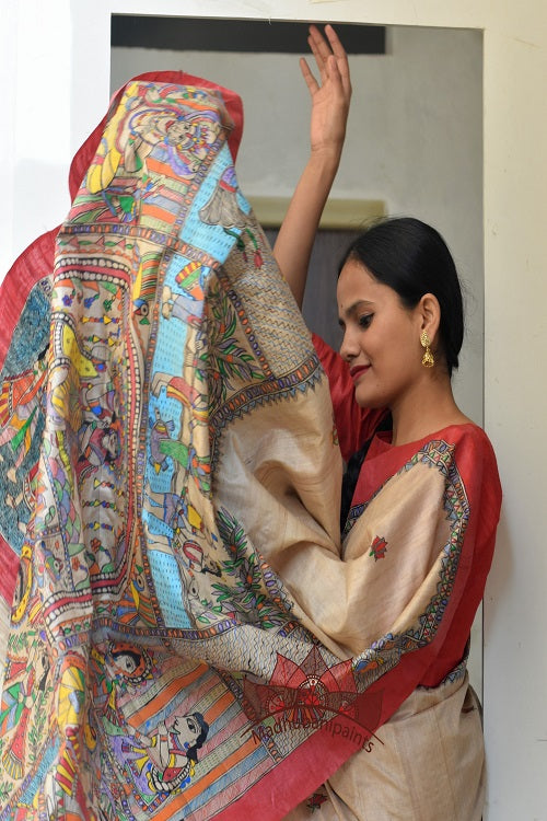 HARI Madhubani painting saree