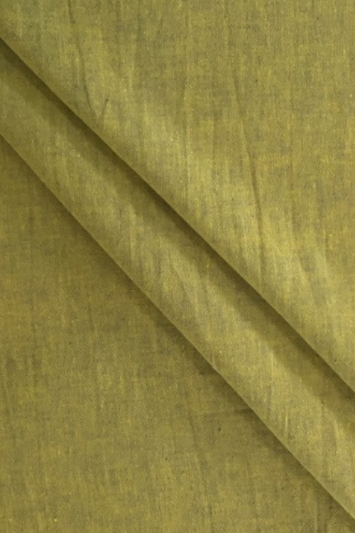 MORALFIBRE 'Green and Yellow' Handspun & Handwoven Yarn Dyed Fabric (0.5 Meter)