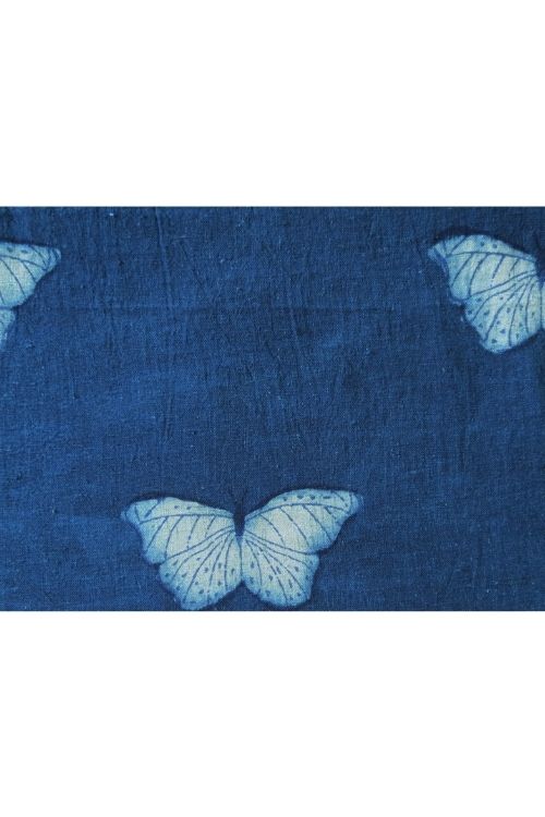 Natural Indigo Butterfly Print Fabric MORALFIBRE ( 0.5 m)