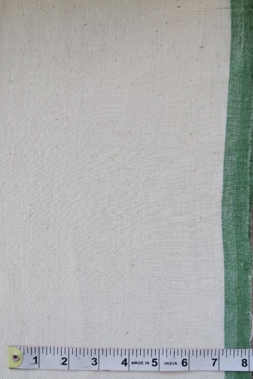 Moralfibre Cotton Handspun Handwoven 'Brown Selvege' Kora Fabric (0.5 meter)