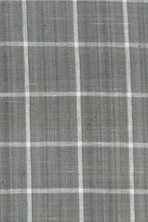 Moralfibre'-Grey & Cream 4Cm X 4Cm Checks Fabric (0.5 Meter)