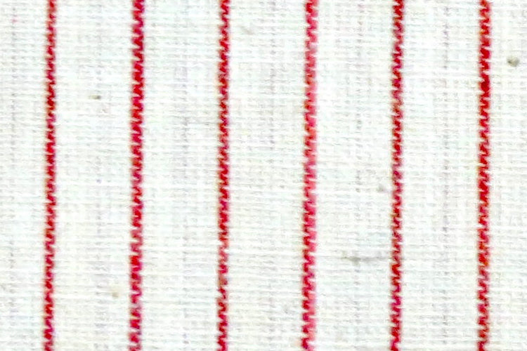Moralfibre'-Cream & Red Thin Stripe Fabric (0.5 Meter)
