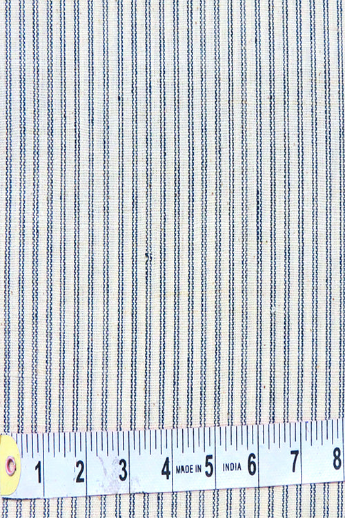Cream & Blue Stripe Fabric MORALFIBRE  ( 0.5 m)