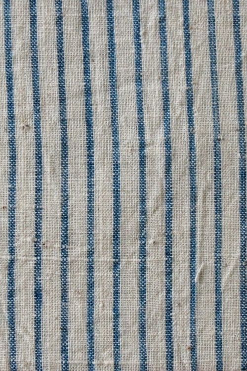 Turquoise Blue & Cream Stripe Fabric MORALFIBRE ( 0.5 m)
