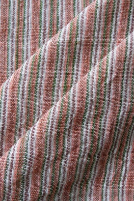 Peach & Green Multy Stripe Fabric Moralfibre  ( 0.5 M)